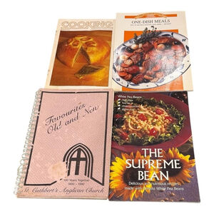 Lot 4 Cookbooks Supreme Bean One-Dish Meals Cuisinart PB Spiral Baird Kafka
